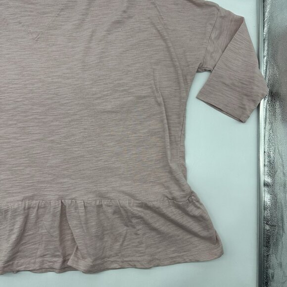 MerSea Women’s One Size Pink Half Sleeve Peplum Slub Tee Top Ruffle Hem Blouse - Picture 8 of 9